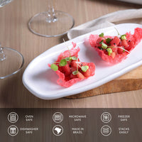 Porto Brasil NEW WHITE SHALLOW OVAL PR ORGANIC STONEWARE dia. 9.06x4.33"  SKU: '15114119801