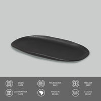 Porto Brasil MATTE BLACK SHALLOW OVAL PR ORGANIC STONEWARE dia. 9.06x4.33"  SKU: '1511473901