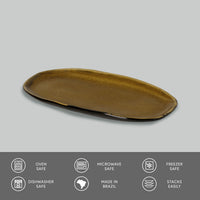 Porto Brasil AMBER SHALLOW OVAL PR ORGANIC STONEWARE dia. 9.06x4.33"  SKU: '1511477101