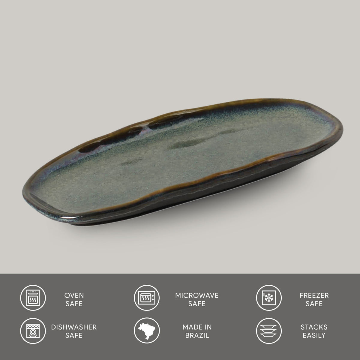Porto Brasil OCEANO SHALLOW OVAL PR ORGANIC STONEWARE dia. 6.5x3.15"  SKU: '15214106701