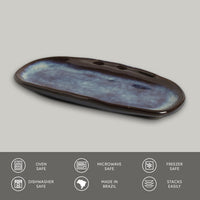Porto Brasil DENIM SHALLOW OVAL PR ORGANIC STONEWARE dia. 6.5x3.15"  SKU: '15214113001