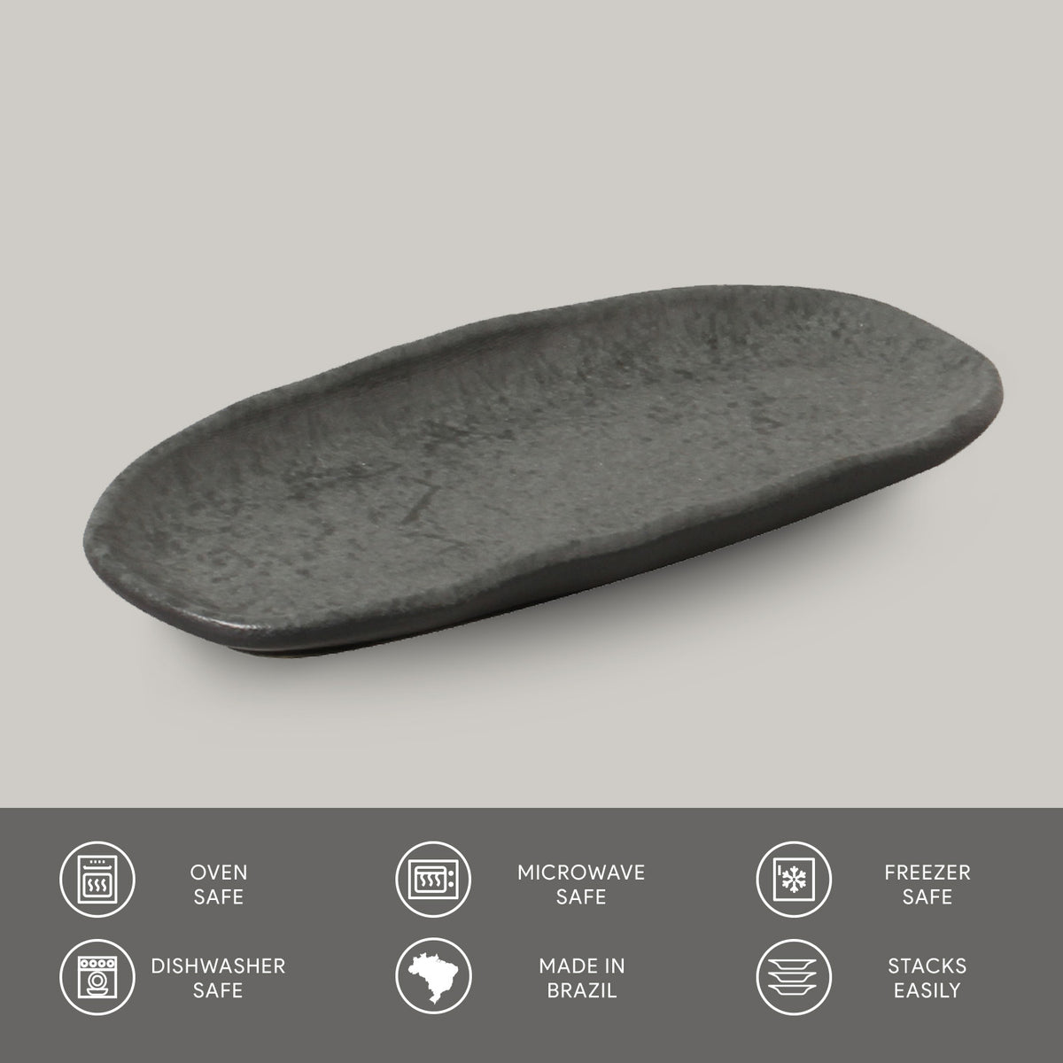 Porto Brasil CHROMIUM SHALLOW OVAL PR ORGANIC STONEWARE dia. 6.5x3.15"  SKU: '15214115901