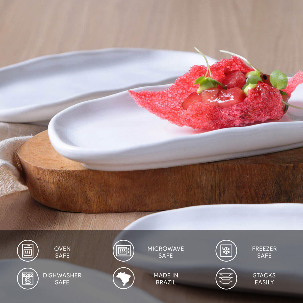 Porto Brasil NEW WHITE SHALLOW OVAL PR ORGANIC STONEWARE dia. 6.5x3.15"  SKU: '15214119801