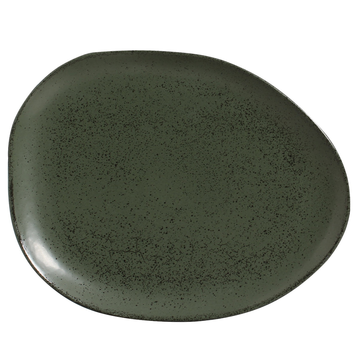 Porto Brasil GREENERY OVAL DINNER PLATE ORGANIC STONEWARE dia. 12.2"  SKU: '15314106501
