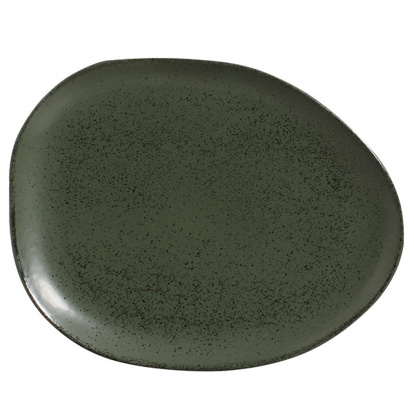 Porto Brasil GREENERY OVAL DINNER PLATE ORGANIC STONEWARE dia. 12.2"  SKU: '15314106501