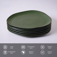 Porto Brasil GREENERY OVAL DINNER PLATE ORGANIC STONEWARE dia. 12.2"  SKU: '15314106501