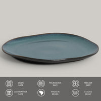 Porto Brasil OCEANO OVAL DINNER PLATE ORGANIC STONEWARE dia. 12.2"  SKU: '15314106701
