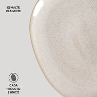 Porto Brasil LATTE OVAL DINNER PLATE ORGANIC STONEWARE dia. 12.2"  SKU: '15314108501