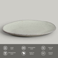 Porto Brasil PISTACHE OVAL DINNER PLATE ORGANIC STONEWARE dia. 12.2"  SKU: '15314108801
