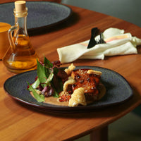 Porto Brasil TITANIUM OVAL DINNER PLATE ORGANIC STONEWARE dia. 12.2"  SKU: '15314109401