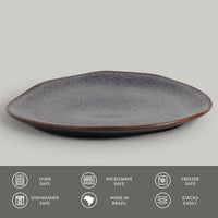 Porto Brasil TITANIUM OVAL DINNER PLATE ORGANIC STONEWARE dia. 12.2"  SKU: '15314109401