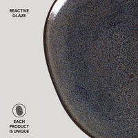 Porto Brasil TITANIUM OVAL DINNER PLATE ORGANIC STONEWARE dia. 12.2"  SKU: '15314109401