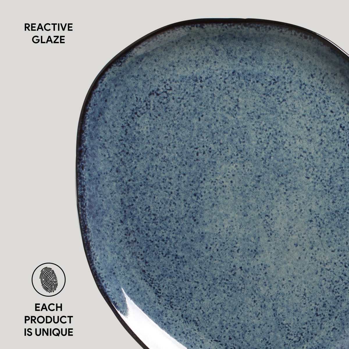 Porto Brasil DENIM OVAL DINNER PLATE ORGANIC STONEWARE dia. 12.2"  SKU: '15314113001