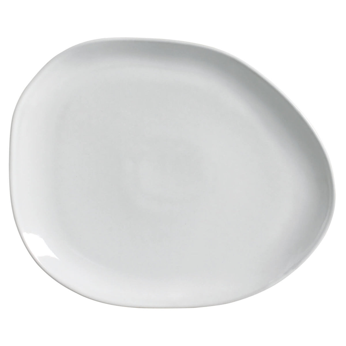 Porto Brasil NEW WHITE OVAL DINNER PLATE ORGANIC STONEWARE dia. 12.2"  SKU: '15314119801