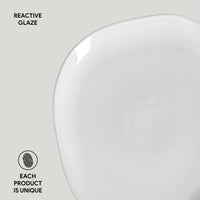 Porto Brasil NEW WHITE OVAL DINNER PLATE ORGANIC STONEWARE dia. 12.2"  SKU: '15314119801
