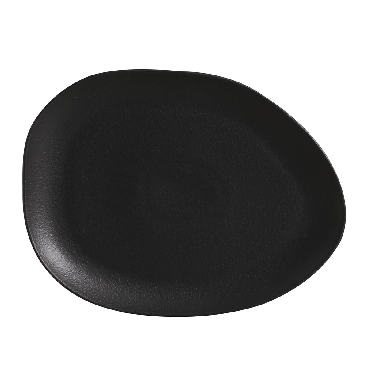 Porto Brasil MATTE BLACK OVAL DINNER PLATE ORGANIC STONEWARE dia. 12.2"  SKU: '1531473901