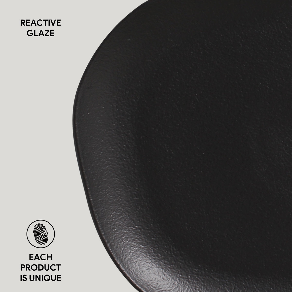 Porto Brasil MATTE BLACK OVAL DINNER PLATE ORGANIC STONEWARE dia. 12.2"  SKU: '1531473901