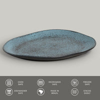 Porto Brasil NIGHT SKY OVAL DINNER PLATE ORGANIC STONEWARE dia. 12.2"  SKU: '1531477201