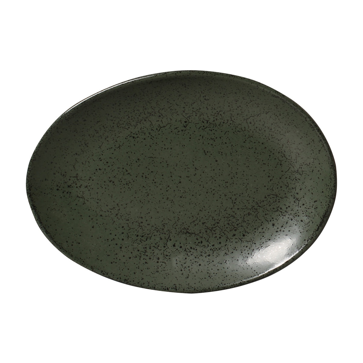 Porto Brasil GREENERY OVAL DESSERT PLATE ORGANIC STONEWARE dia. 8.86"  SKU: '15414106501
