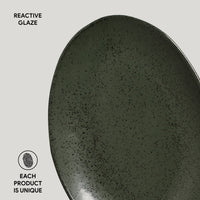 Porto Brasil GREENERY OVAL DESSERT PLATE ORGANIC STONEWARE dia. 8.86"  SKU: '15414106501