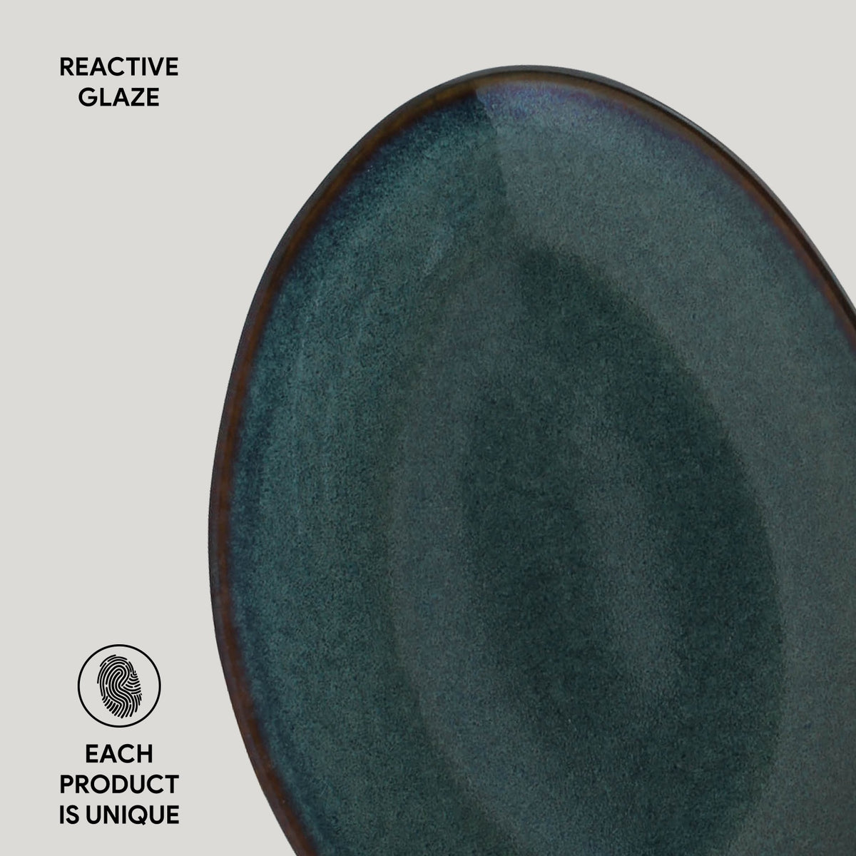Porto Brasil OCEANO OVAL DESSERT PLATE ORGANIC STONEWARE dia. 8.86"  SKU: '15414106701