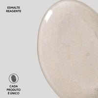 Porto Brasil LATTE OVAL DESSERT PLATE ORGANIC STONEWARE dia. 8.86"  SKU: '15414108501