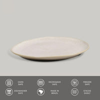 Porto Brasil LATTE OVAL DESSERT PLATE ORGANIC STONEWARE dia. 8.86"  SKU: '15414108501