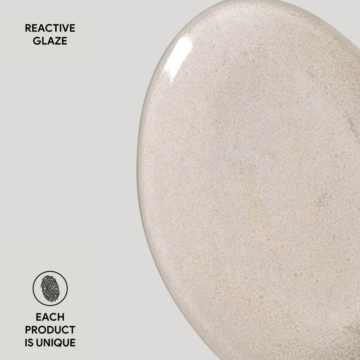 Porto Brasil LATTE OVAL DESSERT PLATE ORGANIC STONEWARE dia. 8.86"  SKU: '15414108501