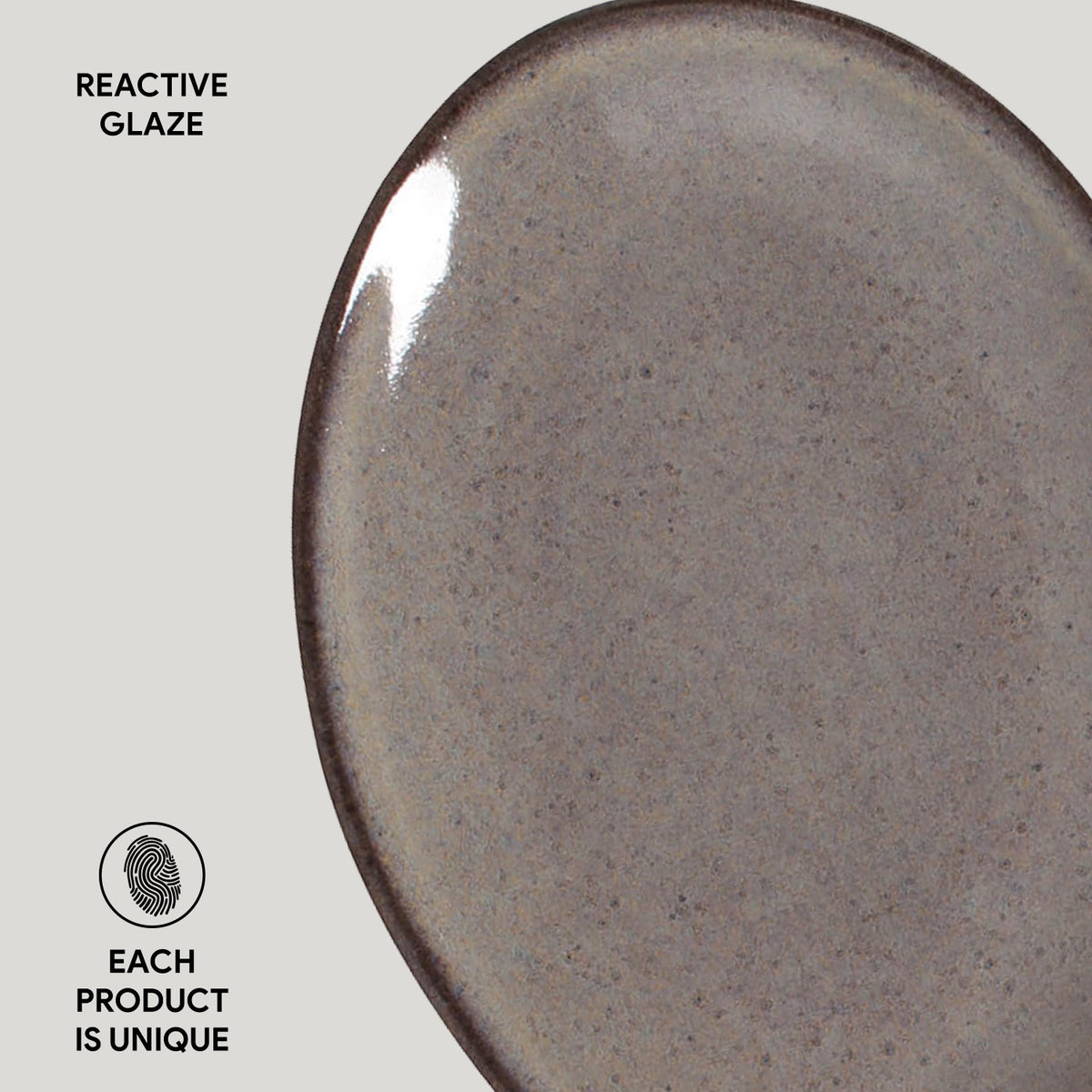 Porto Brasil TOURMALINE OVAL DESSERT PLATE ORGANIC STONEWARE dia. 8.86"  SKU: '15414108901