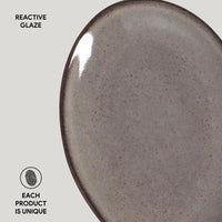 Porto Brasil TOURMALINE OVAL DESSERT PLATE ORGANIC STONEWARE dia. 8.86"  SKU: '15414108901