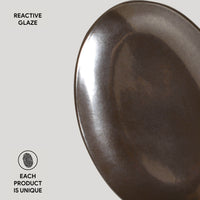 Porto Brasil METALLICA OVAL DESSERT PLATE ORGANIC STONEWARE dia. 8.86"  SKU: '15414109301