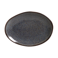 Porto Brasil TITANIUM OVAL DESSERT PLATE ORGANIC STONEWARE dia. 8.86"  SKU: '15414109401