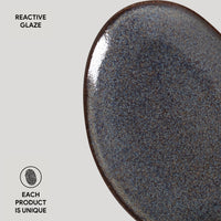 Porto Brasil TITANIUM OVAL DESSERT PLATE ORGANIC STONEWARE dia. 8.86"  SKU: '15414109401