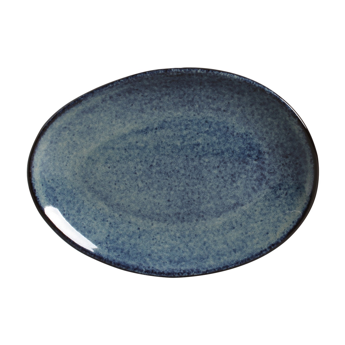 Porto Brasil DENIM OVAL DESSERT PLATE ORGANIC STONEWARE dia. 8.86"  SKU: '15414113001