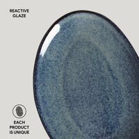 Porto Brasil DENIM OVAL DESSERT PLATE ORGANIC STONEWARE dia. 8.86"  SKU: '15414113001