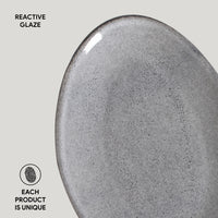 Porto Brasil DUST OVAL DESSERT PLATE ORGANIC STONEWARE dia. 8.86"  SKU: '15414115801