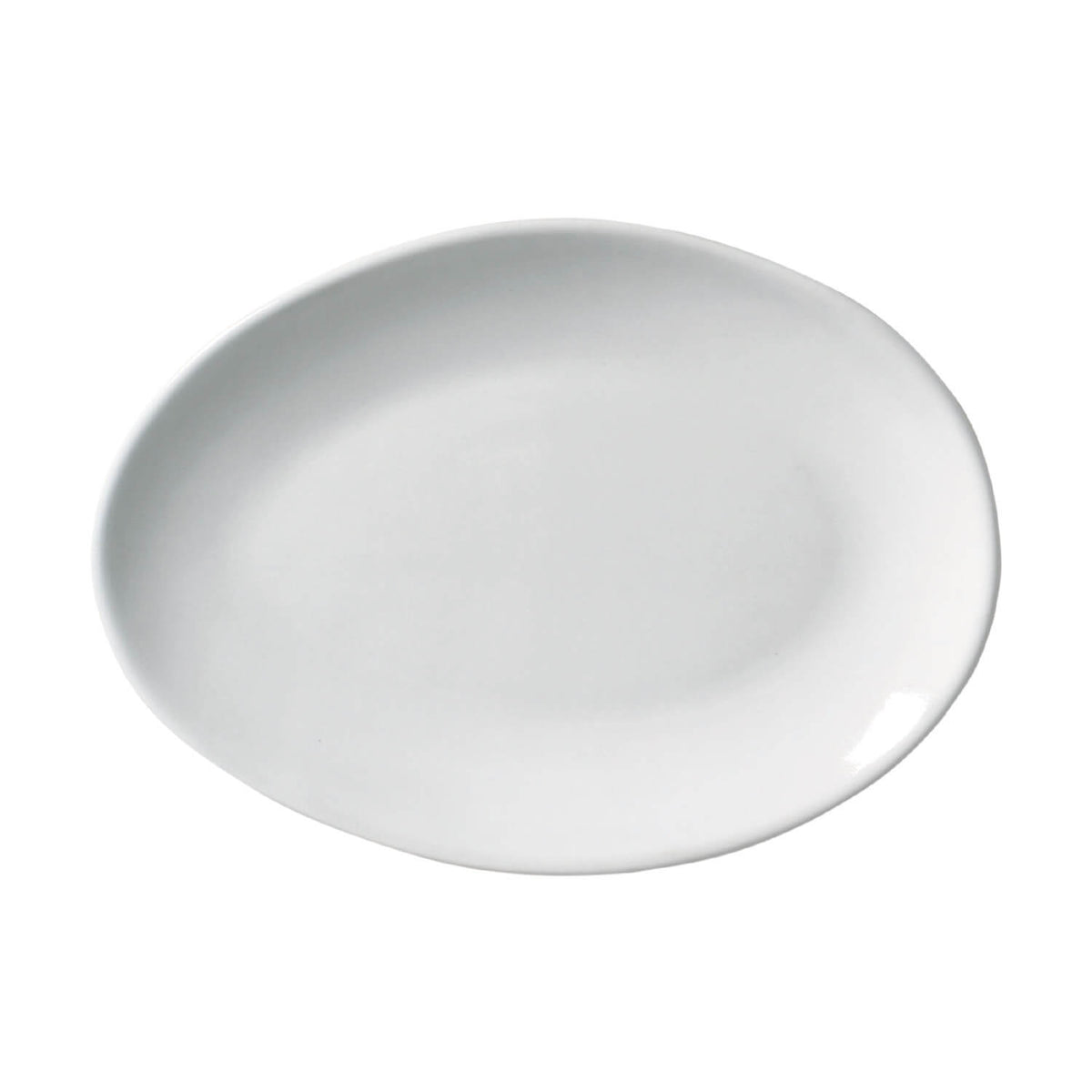 Porto Brasil NEW WHITE OVAL DESSERT PLATE ORGANIC STONEWARE dia. 8.86"  SKU: '15414119801