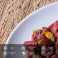 Porto Brasil NEW WHITE OVAL DESSERT PLATE ORGANIC STONEWARE dia. 8.86"  SKU: '15414119801