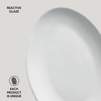 Porto Brasil NEW WHITE OVAL DESSERT PLATE ORGANIC STONEWARE dia. 8.86"  SKU: '15414119801