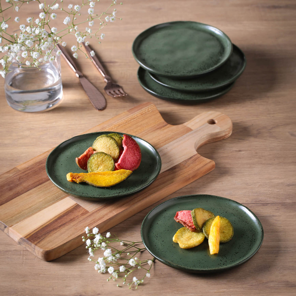 Porto Brasil GREENERY BREAD PLATE STONEWARE dia. 6.1x0.63"  SKU: '15931106501