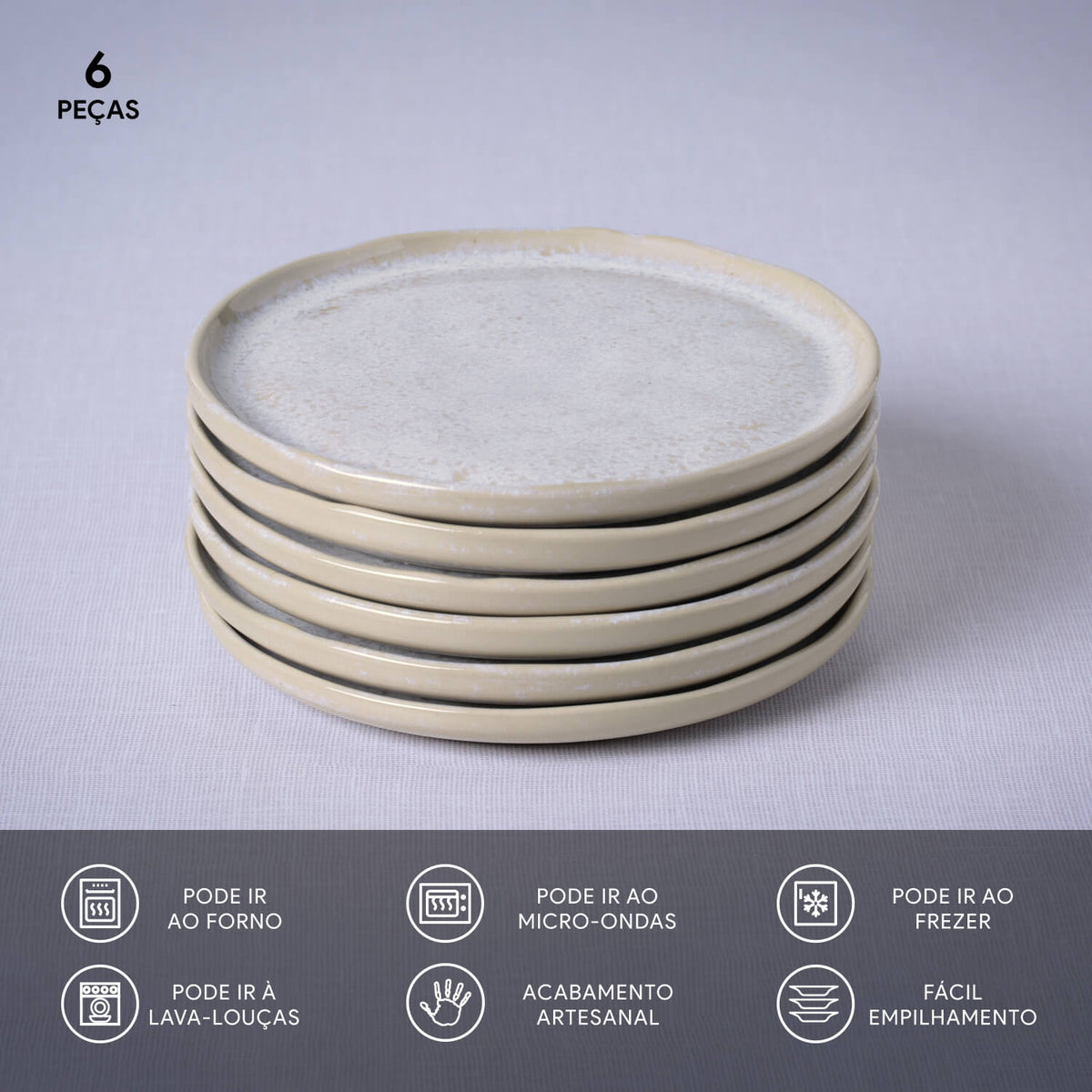 Porto Brasil LATTE BREAD PLATE STONEWARE dia. 6.1x0.63"  SKU: '15931108501