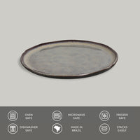 Porto Brasil TOURMALINE BREAD PLATE STONEWARE dia. 6.1x0.63"  SKU: '15931108901