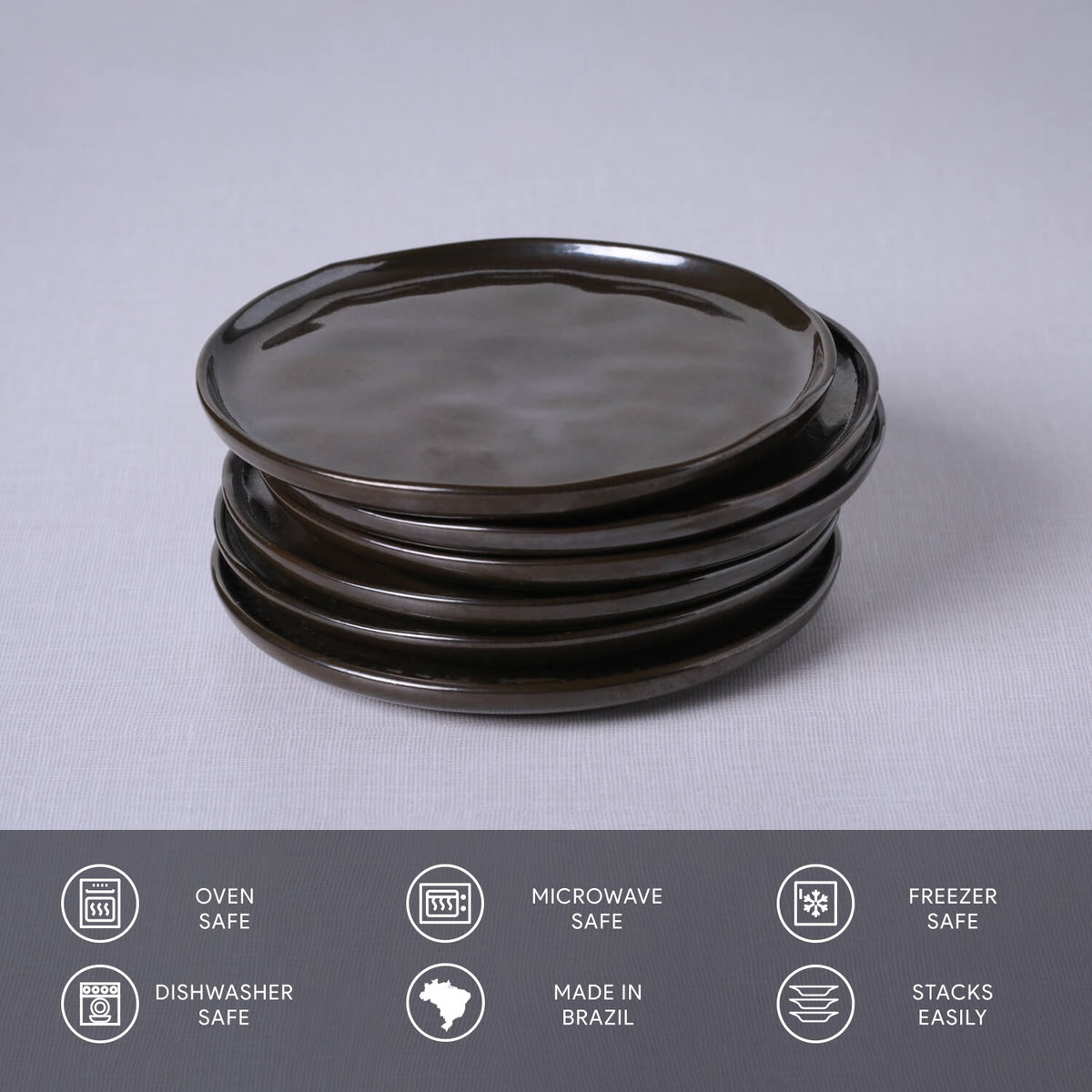 Porto Brasil METALLICA BREAD PLATE STONEWARE dia. 6.1x0.63"  SKU: '15931109301