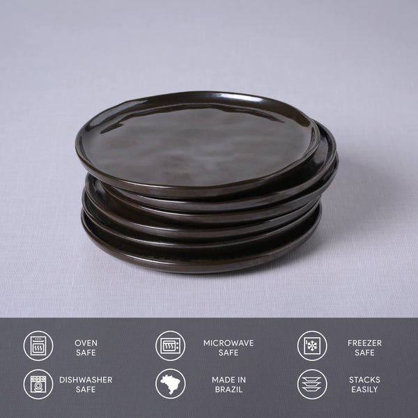 Porto Brasil METALLICA BREAD PLATE STONEWARE dia. 6.1x0.63"  SKU: '15931109301