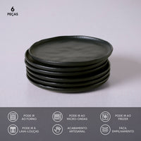 Porto Brasil MATTE BLACK BREAD PLATE STONEWARE dia. 6.1x0.63"  SKU: '1593173901