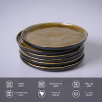 Porto Brasil AMBER BREAD PLATE STONEWARE dia. 6.1x0.63"  SKU: '1593177101