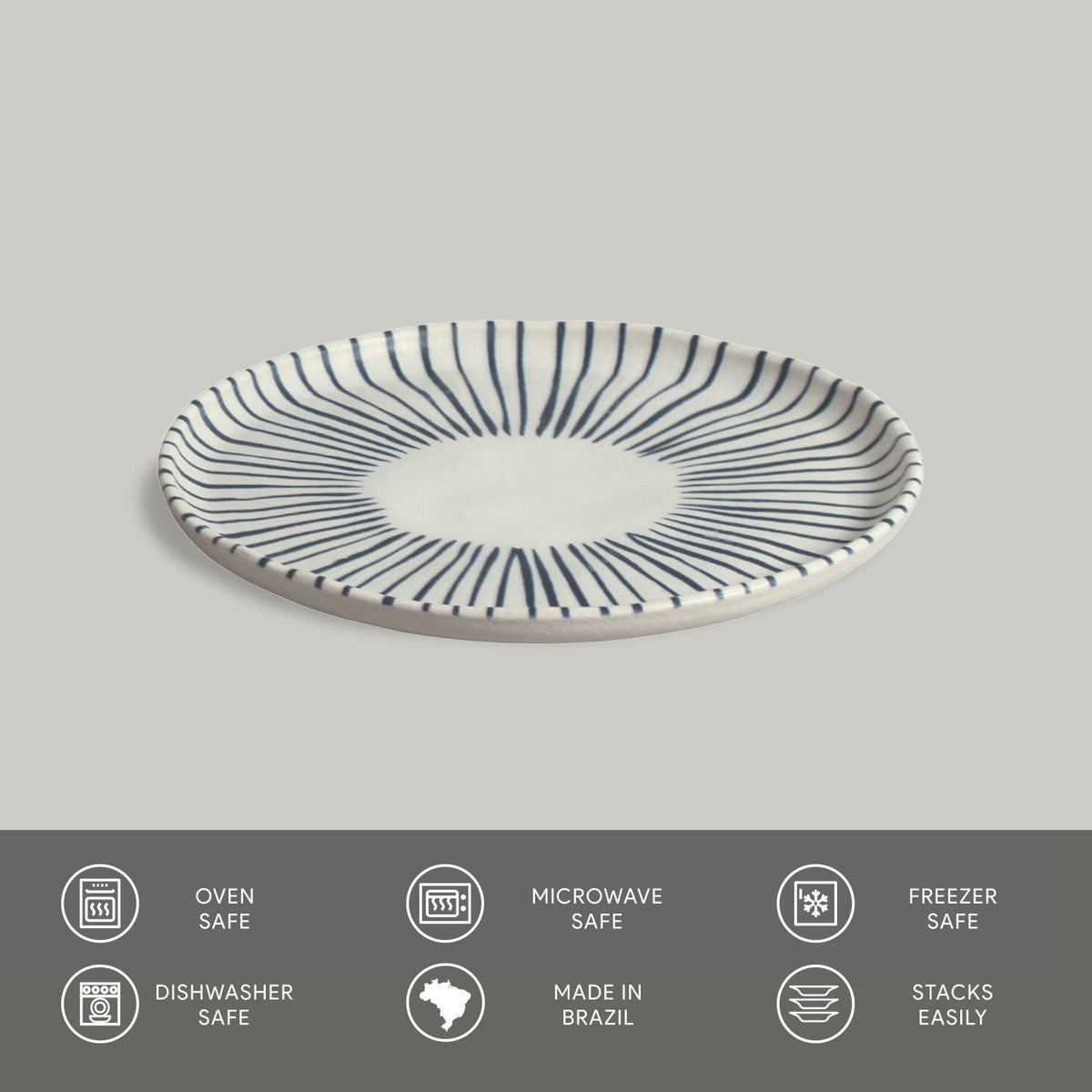 Porto Brasil ELEMENTO BREAD PLATE STONEWARE dia. 6.1x0.63"  SKU: '1593193101