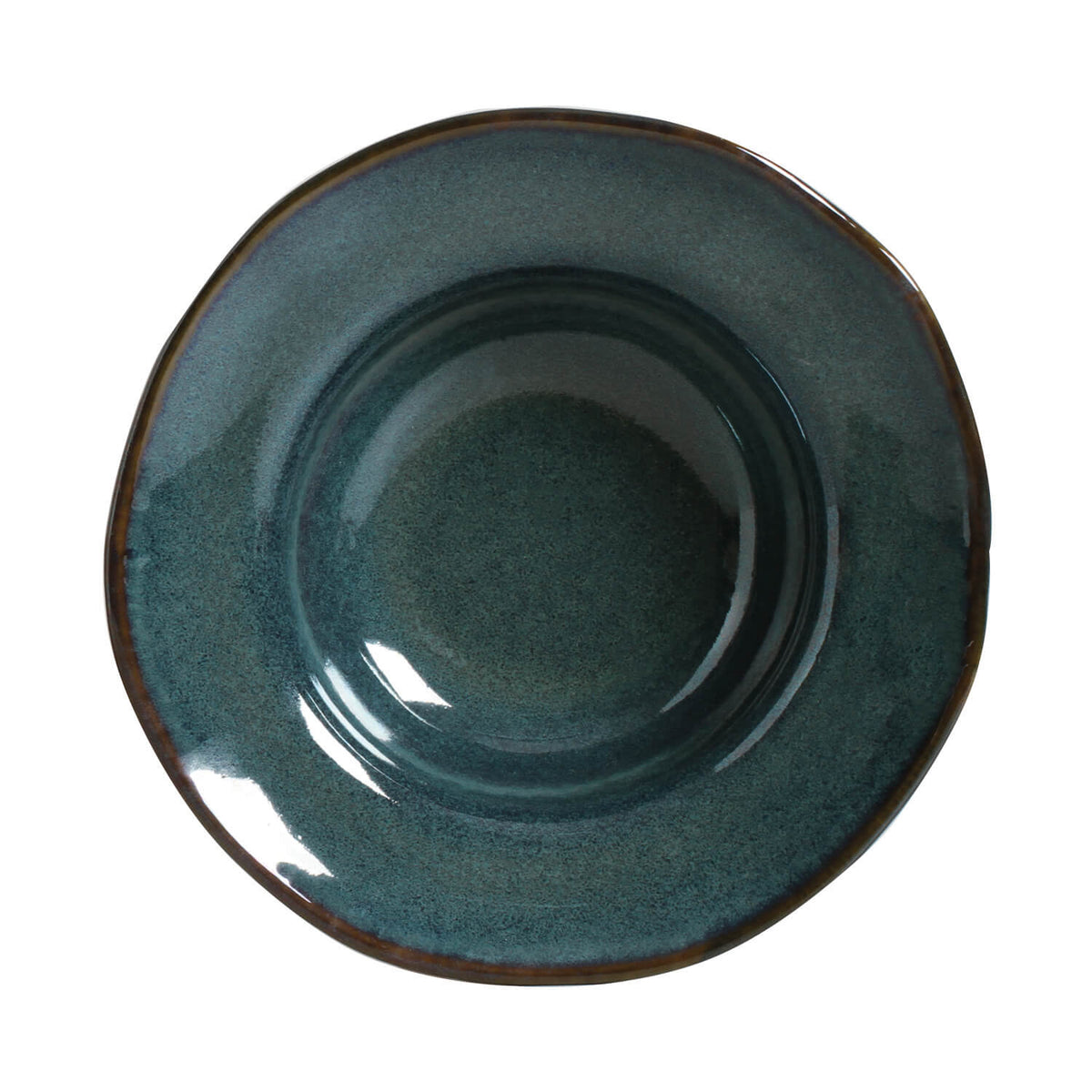 Porto Brasil OCEANO DEEP RIM PLATE  STONEWARE dia. 7.48x2.17"  SKU: '16014106701