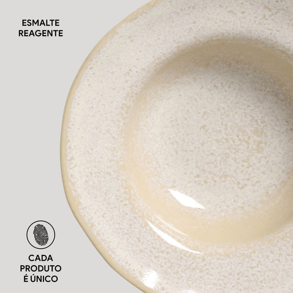 Porto Brasil LATTE DEEP RIM PLATE  STONEWARE dia. 7.48x2.17"  SKU: '16014108501