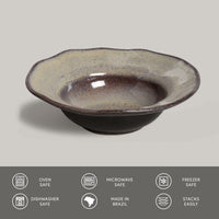 Porto Brasil TOURMALINE DEEP RIM PLATE  STONEWARE dia. 7.48x2.17"  SKU: '16014108901